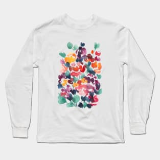 Colorful Abstract Watercolor Flowers 19,  Bouquet Illustration Long Sleeve T-Shirt